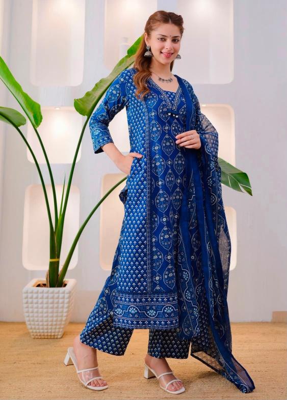 Jaipuri a line 3pcs wholesale rate kurtis in delhi